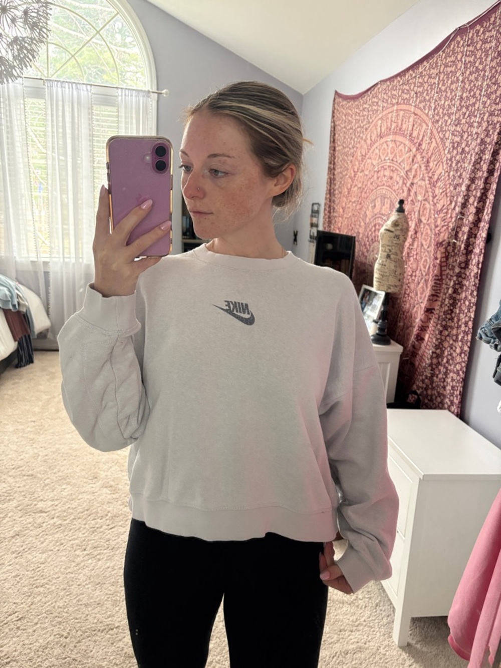 Nike Sportswear Women’s Crew Grey Activewear Casual Crewneck CU6403-094 Size L